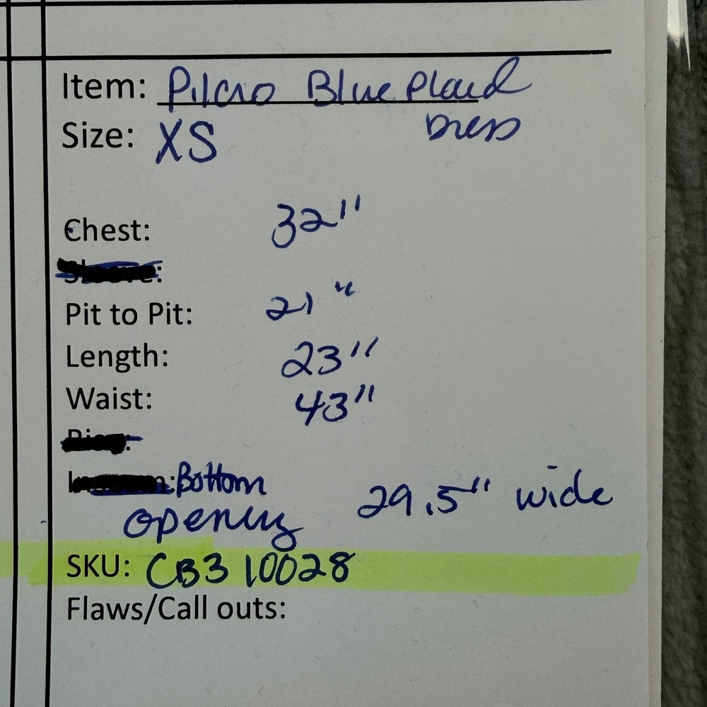 Pilcro Plaid Mini Dress Women XS Blue Excellent Ruffle Strap Pockets - Picture 7 of 9